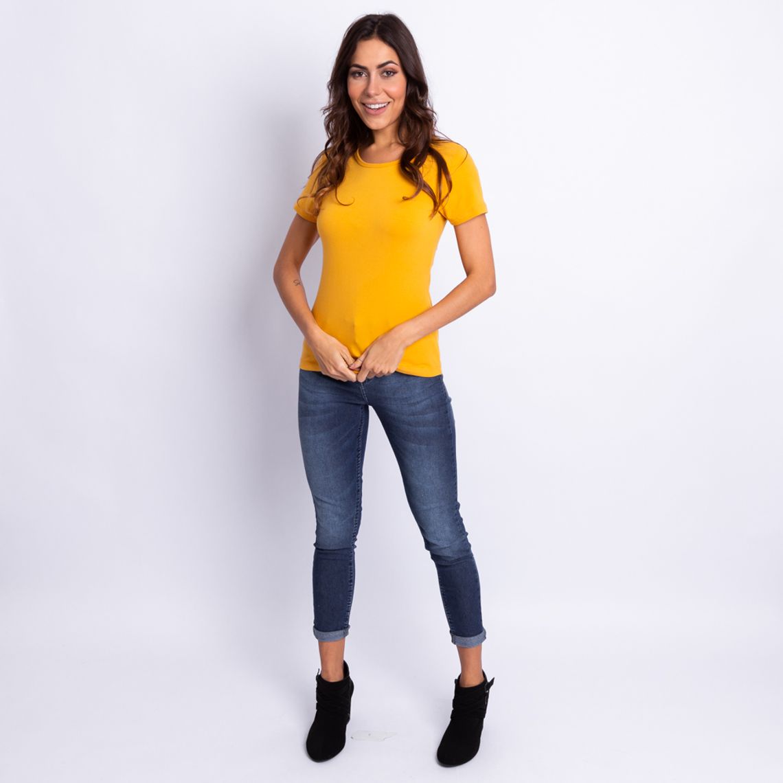 blusa mostarda feminina