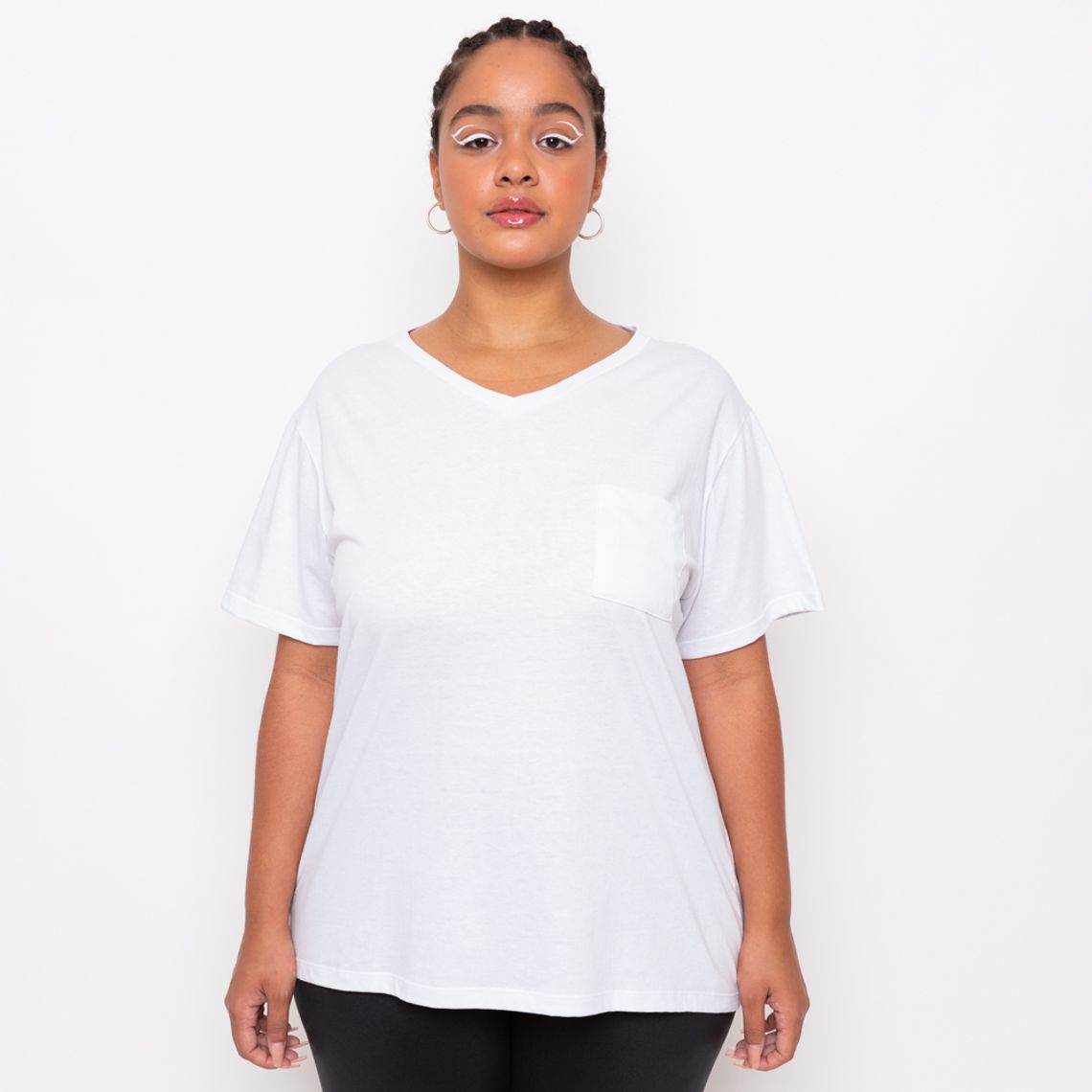 suéter feminino gola v plus size