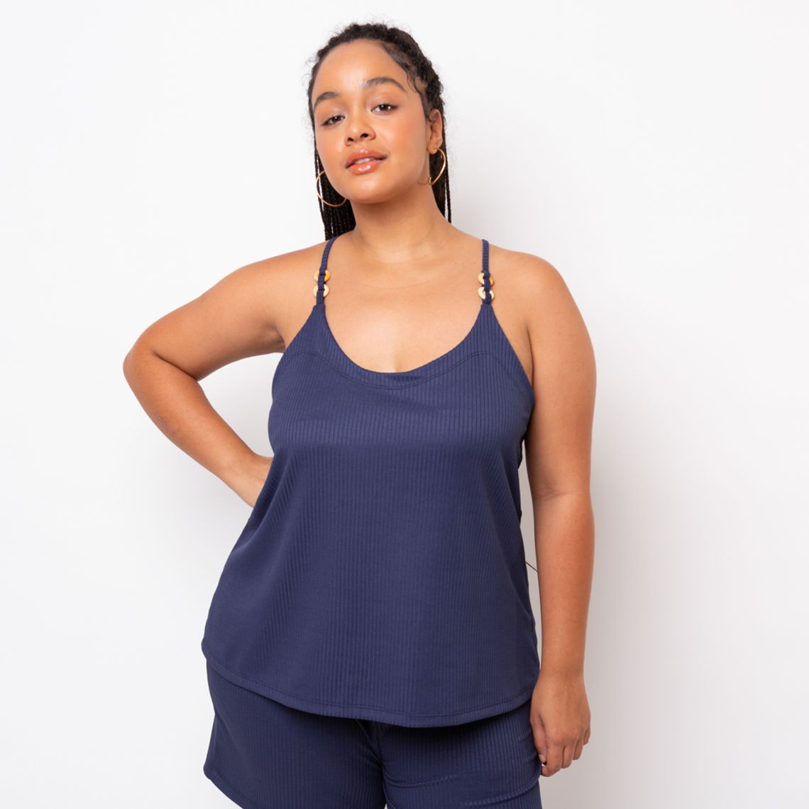 blusa canelada cruzada