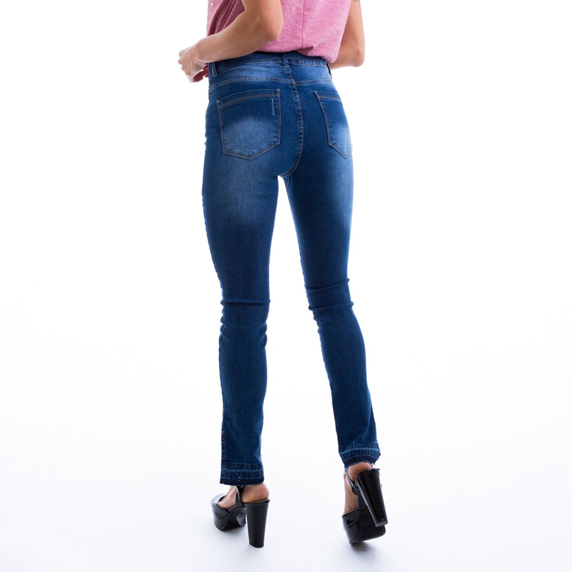 calça laço jeans feminina