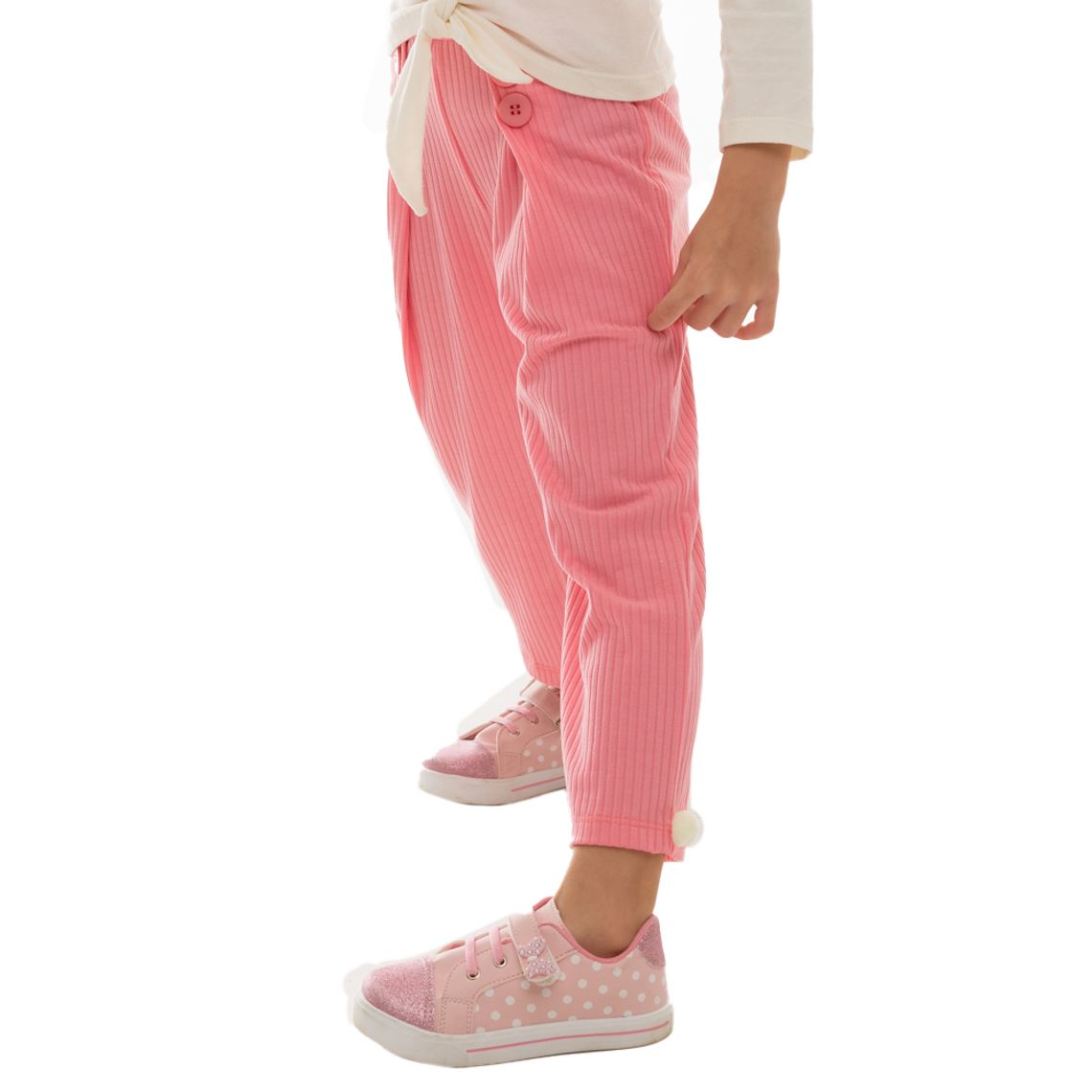 Calca Legging Ribana Bebe Menina Pompom Eskala