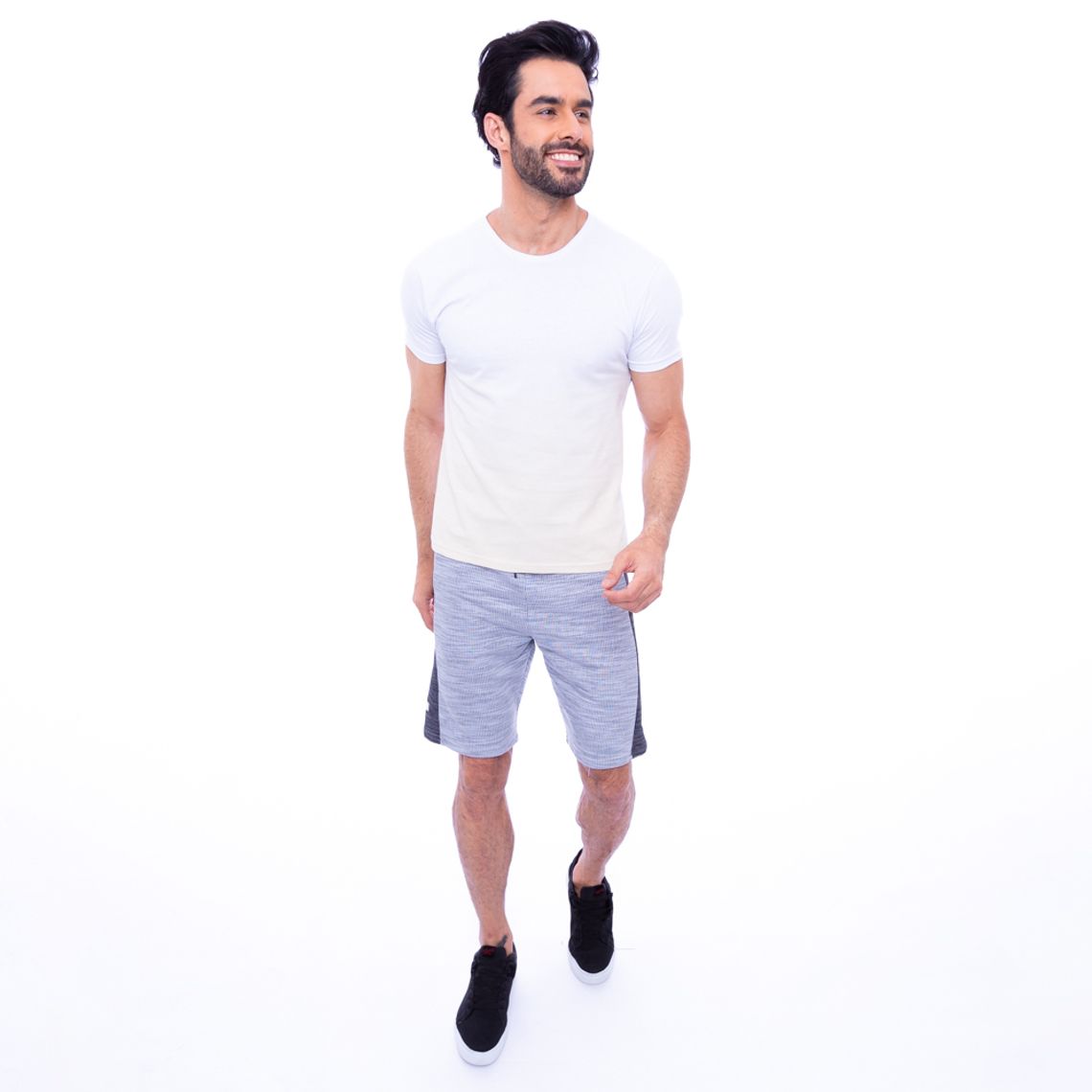 bermuda moletom com camisa polo