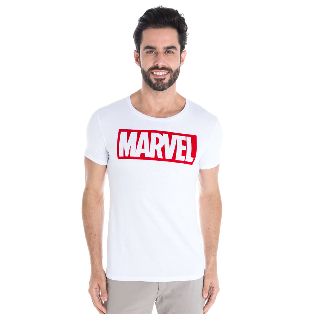 camiseta escrito marvel