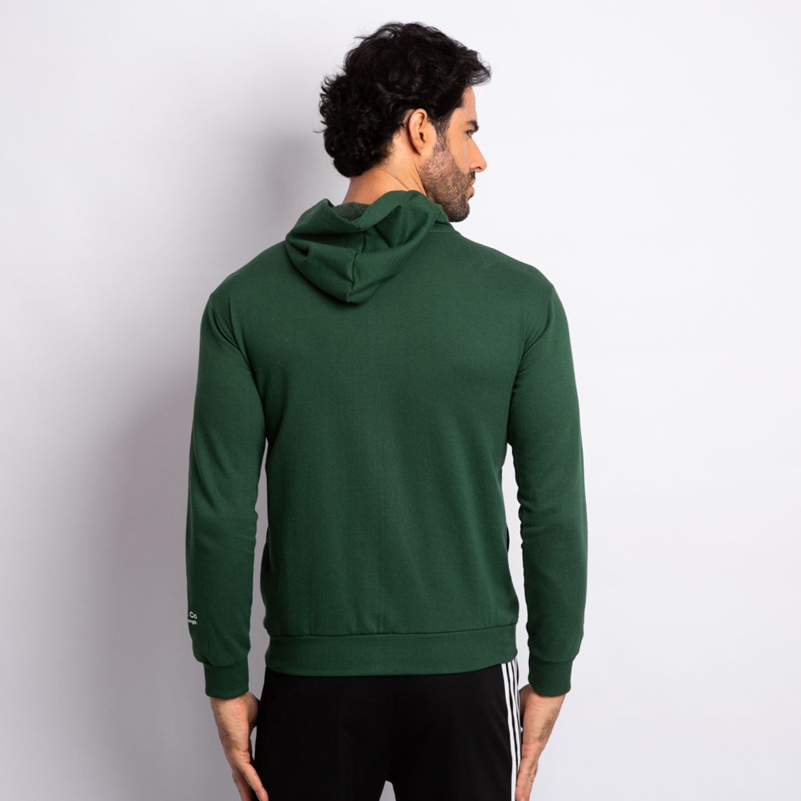 green zip moletom com capuz