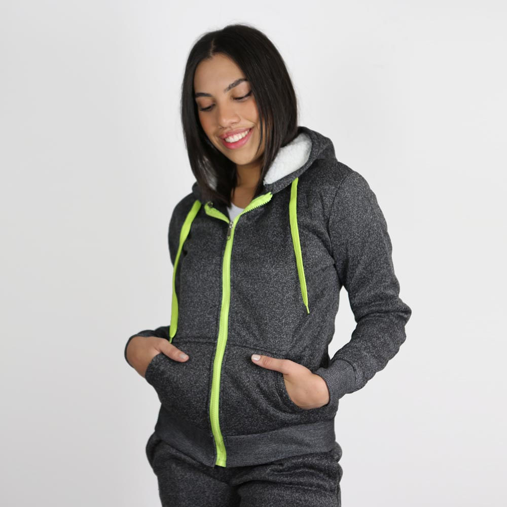 ladies zip up moletom com capuz