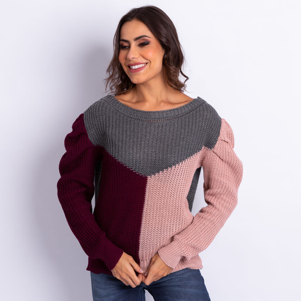 blusa de tricot aberta