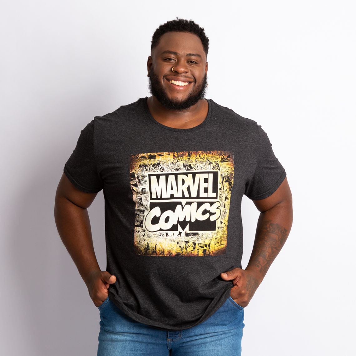 camiseta marvel plus size
